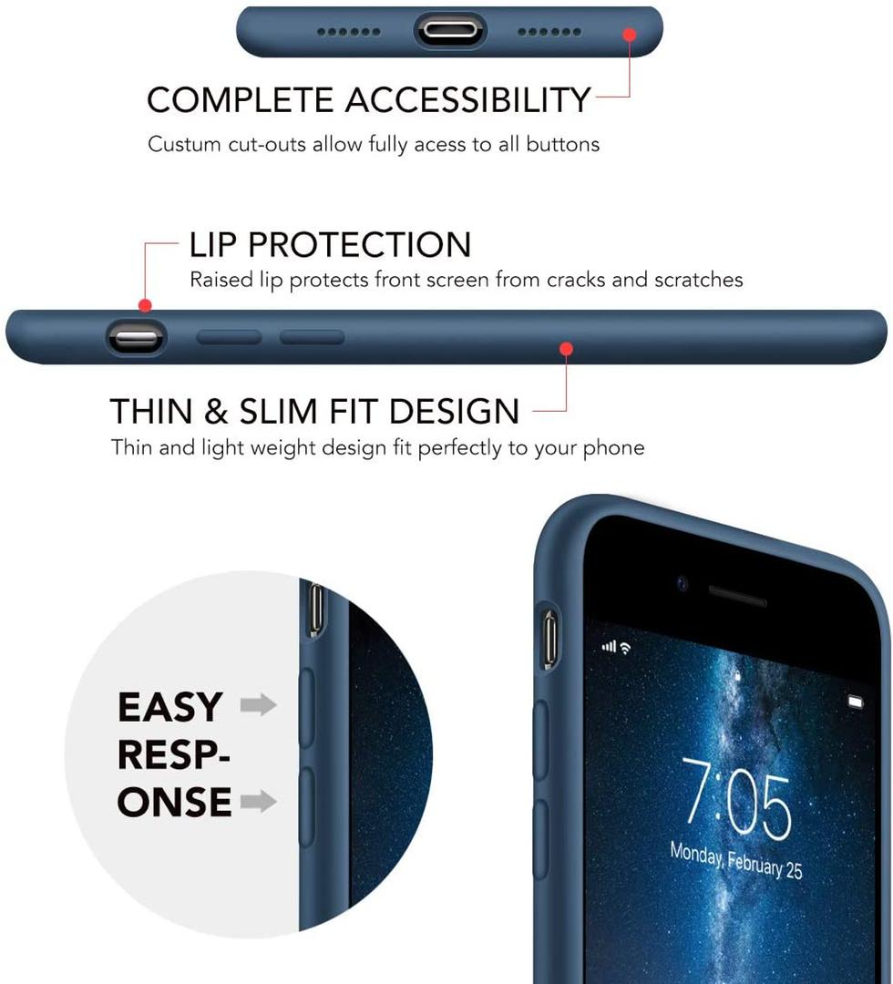 Silikonový TPU kryt pro iPhone 7 / 8 / SE 2020, námořnická modrá